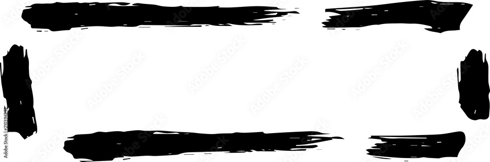 Black Hand-drawn rectangular frame Black Hand-drawn rectangular frame