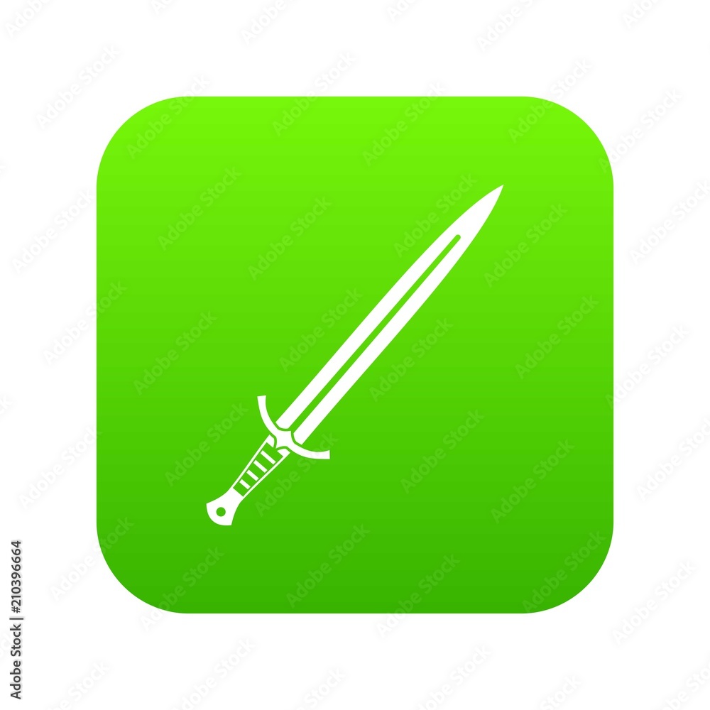 Long sword icon digital green for any design isolated on white vector illustration Long sword icon digital green for any design isolated on white vector illustration