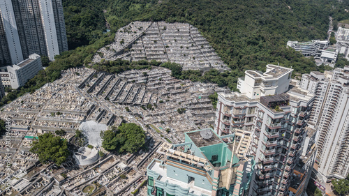 Photography Aerial view of Aberdeen historical Chinese cemetery