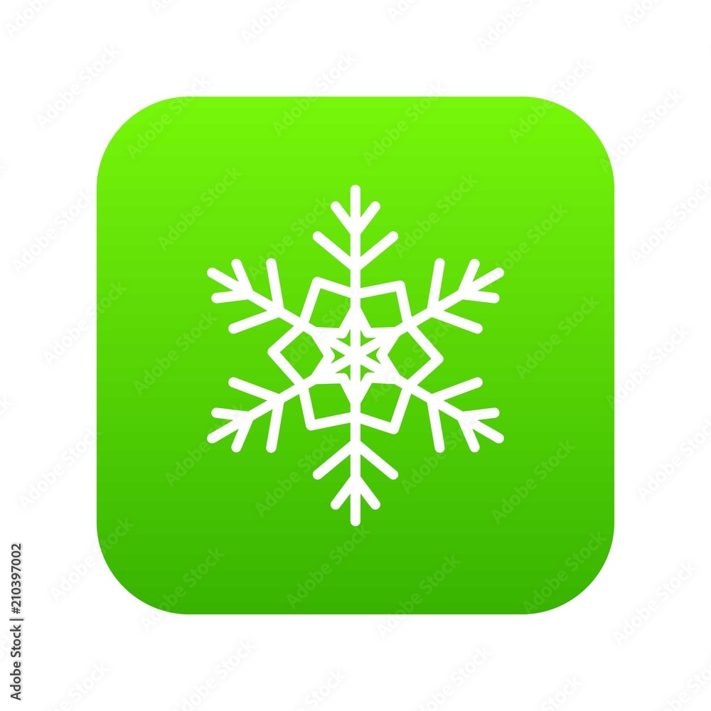 Snowflake icon digital green for any design isolated on white vector illustration Snowflake icon digital green for any design isolated on white vector illustration