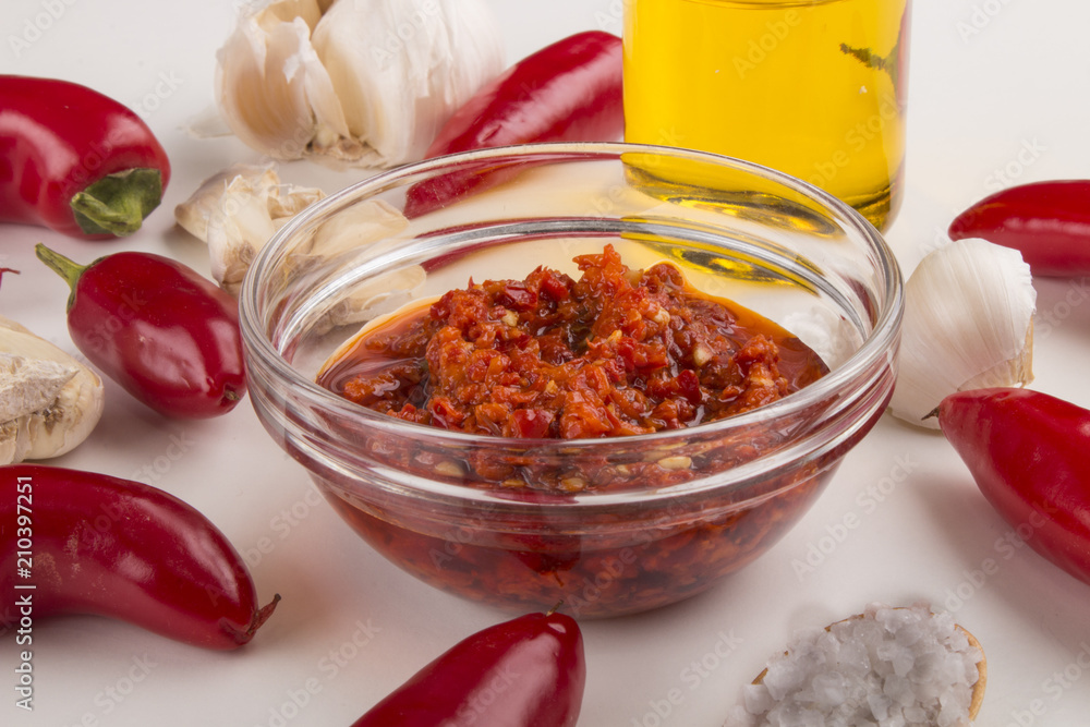 ground chilli peppers in olive oil ground chilli peppers in olive oil