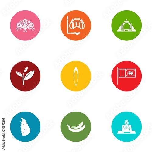 Swimming environment icons set. Flat set of 9 swimming environment vector icons for web isolated on white background