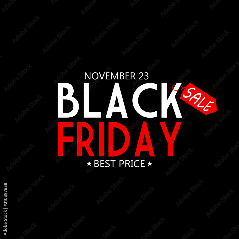 BLACK FRIDAY 2018 AS AN ILLUSTRATION WITH TEXT ON BLACK BACKGROUND. 
