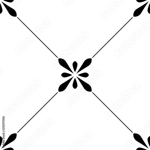 abstract floral seamless pattern with flowers, netting and leaves