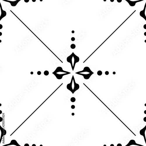 abstract floral seamless pattern with flowers, netting and leaves
