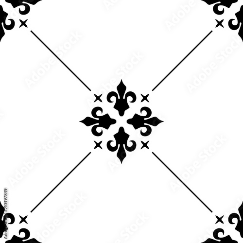 abstract floral seamless pattern with flowers, netting and leaves