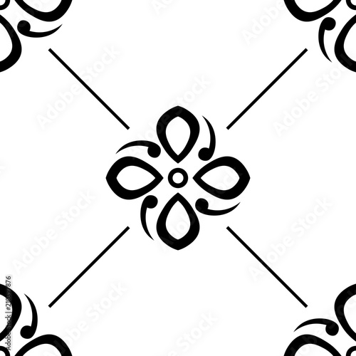 abstract floral seamless pattern with flowers, netting and leaves