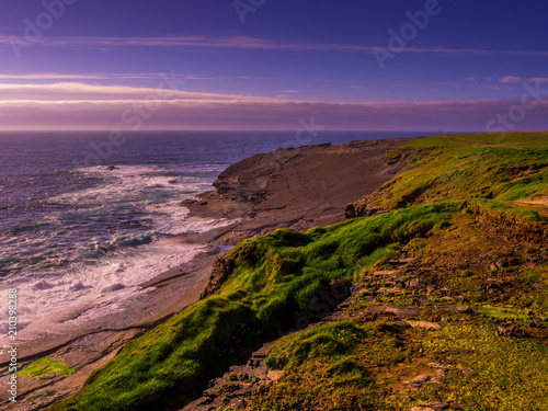 Wonderful Cliffs of Kilkee at sunset - Irish west coast