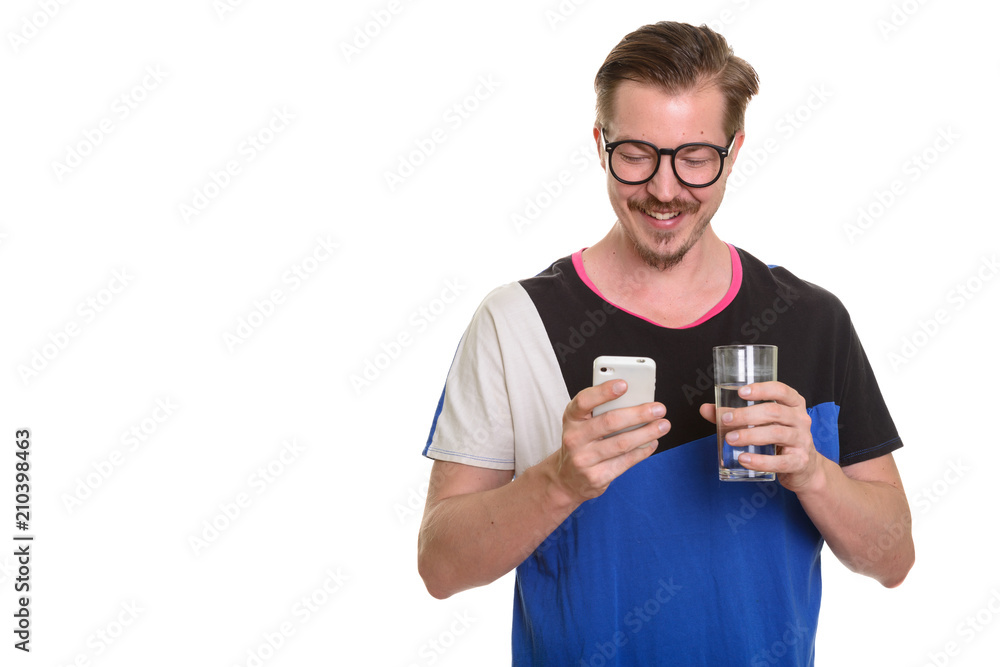 Portrait Of Man Isolated Against White Background Portrait Of Man Isolated Against White Background