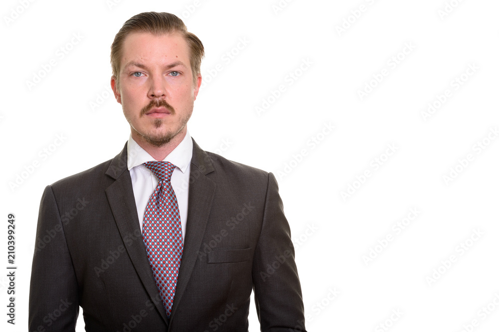 Portrait Of Man Isolated Against White Background Portrait Of Man Isolated Against White Background