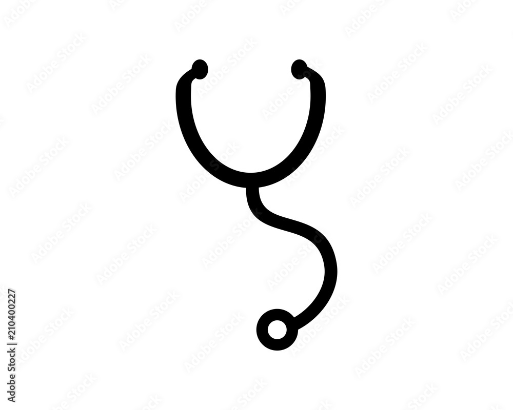 Εκτύπωση καμβά black stethoscope medical medicare health care pharmacy clinic image vector icon