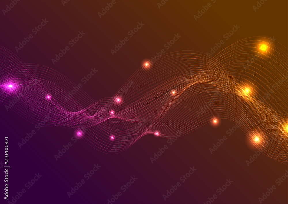 Orange purple glowing waves background Orange purple glowing waves background