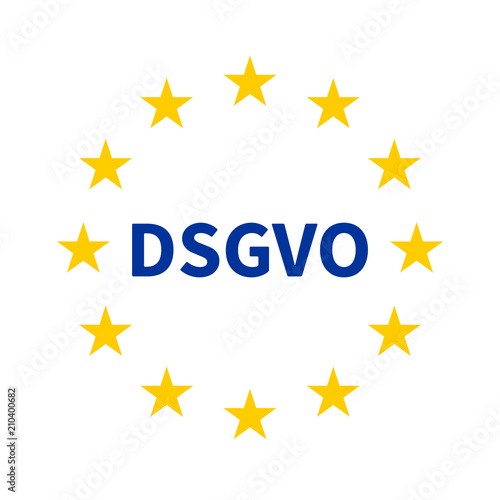 Sternenkranz der EU mit DSGVO / Datenschutz-Grundverordnung.