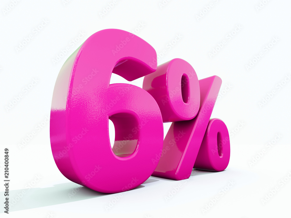 6 Percent Pink Sign 6 Percent Pink Sign