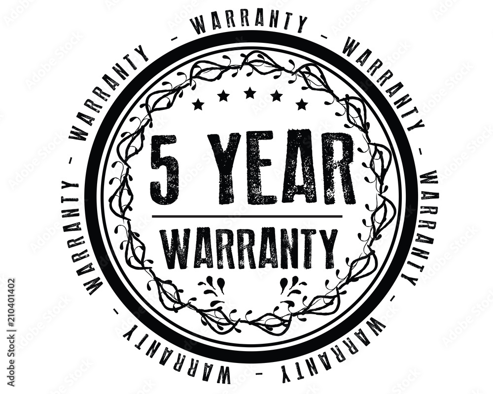 Obraz premium 5 years warranty icon vintage rubber stamp guarantee