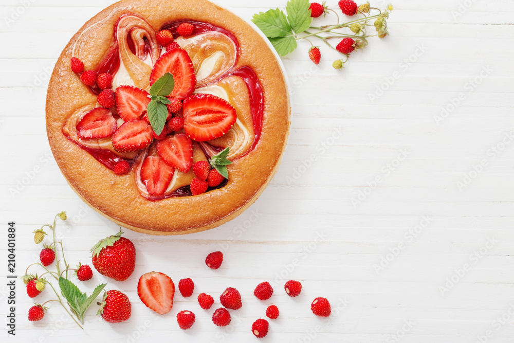 cake with strawberry on wooden background cake with strawberry on wooden background
