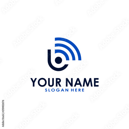 Letter B wireless logo design
