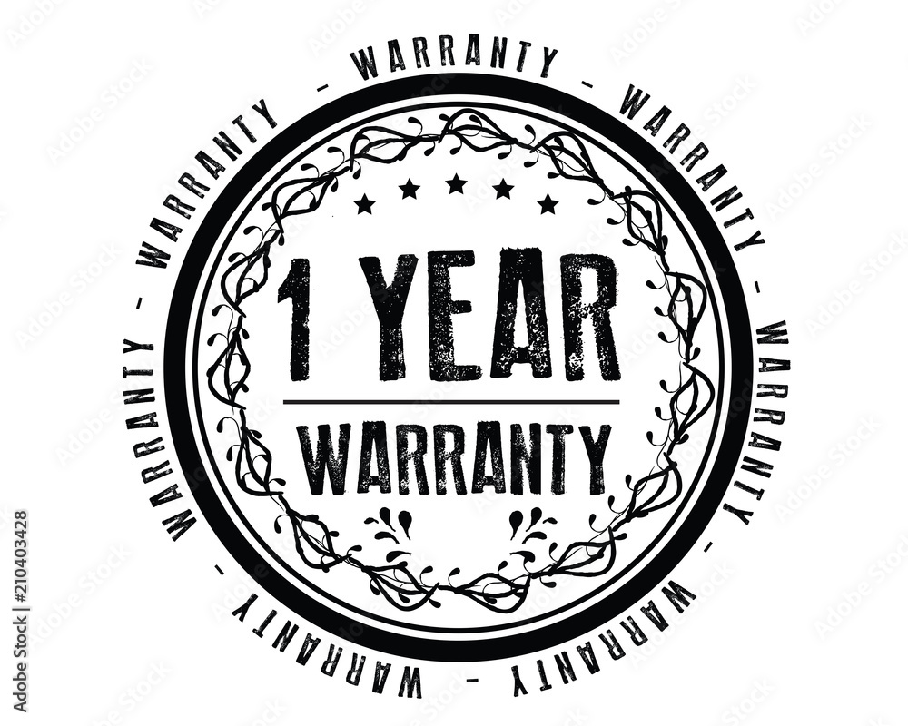 1 year warranty icon vintage rubber stamp guarantee
