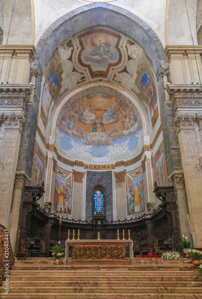 Apse and presbytery in Catania Cathedral (Italian: Duomo di Sant'Agata), dedicated to Saint Agatha.It is an example of Sicilian Baroque architecture.