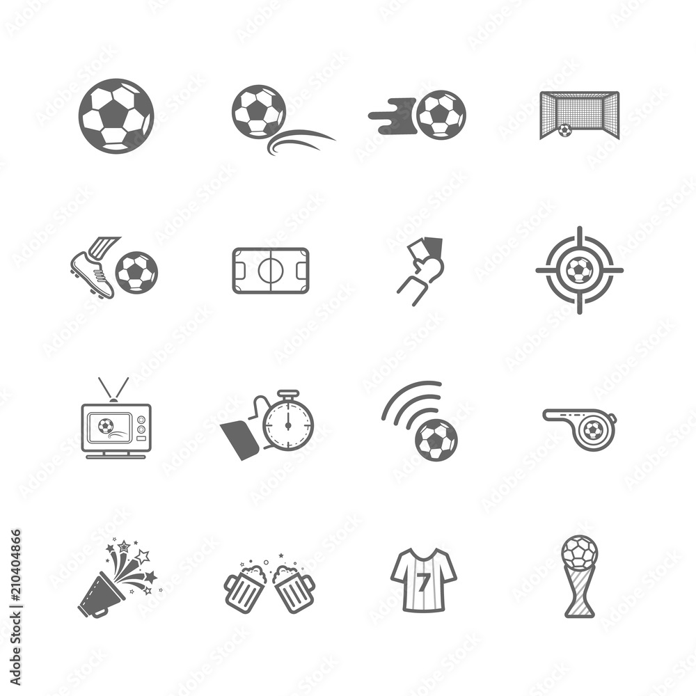 football or soccer icon set football or soccer icon set
