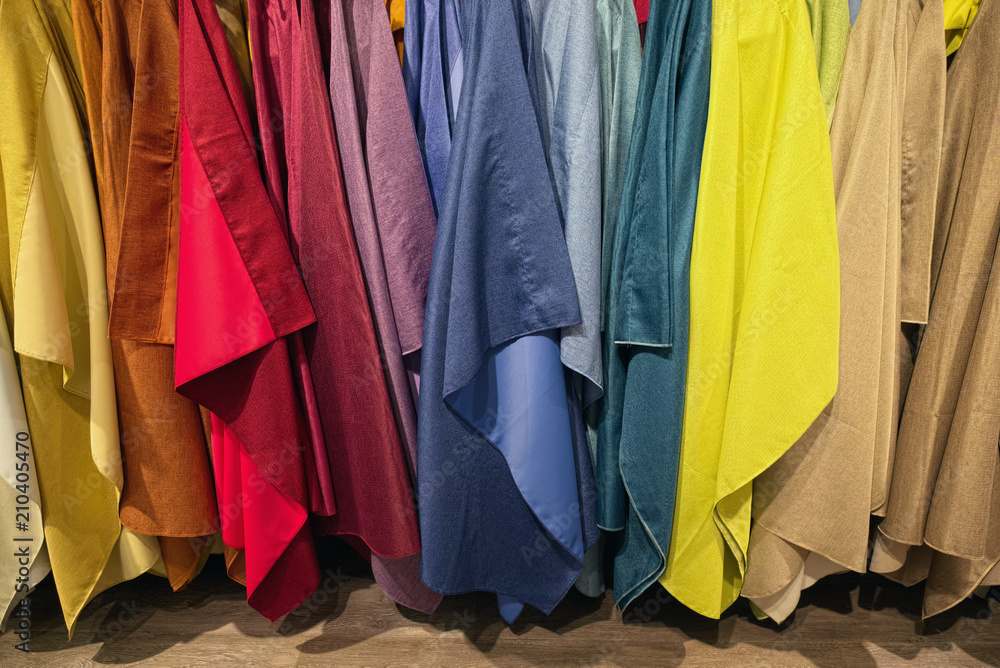 Textile backdrops of various colors and tints