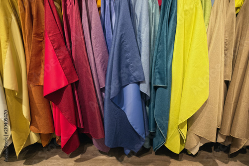 Textile backdrops of various colors and tints