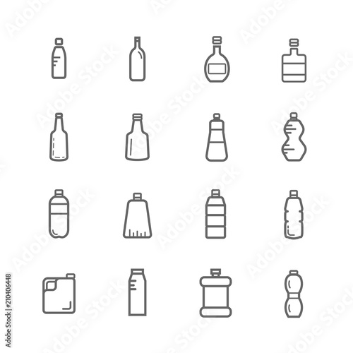 simple bottle icon set, outline icon use for website and mobile