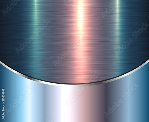 Background silver metallic with blue brushed metal shiny texture