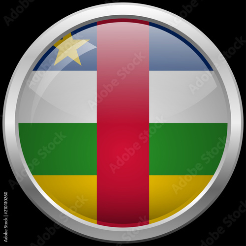 Central African Republic flag glass button vector illustration