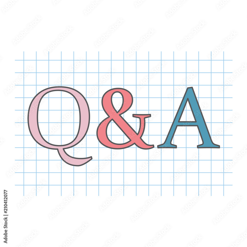 Q&A (questions and answers) written on checkered paper sheet- vector illustration Q&A (questions and answers) written on checkered paper sheet- vector illustration