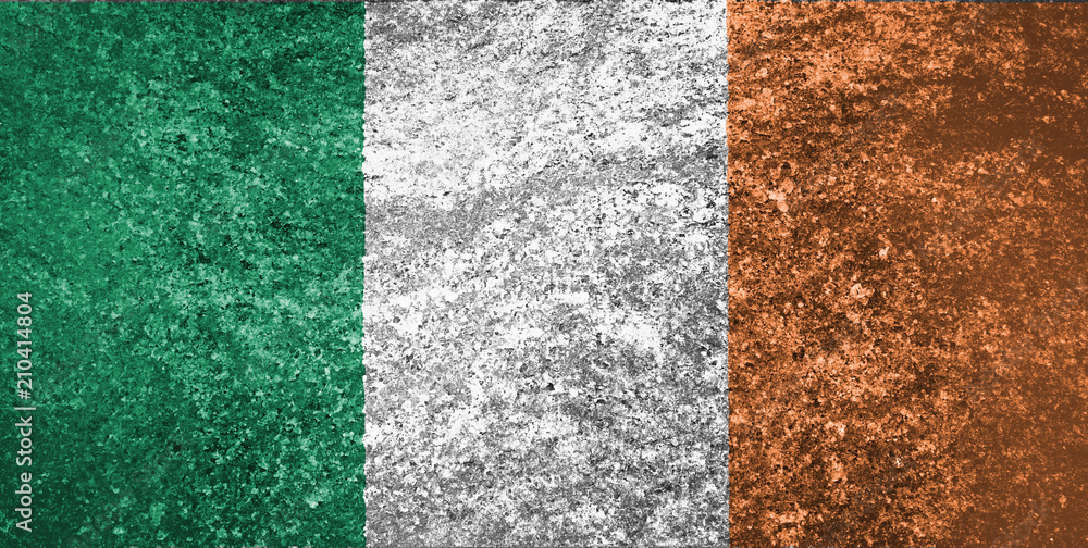 Texture of Ireland flag on a marble tile. Texture of Ireland flag on a marble tile.