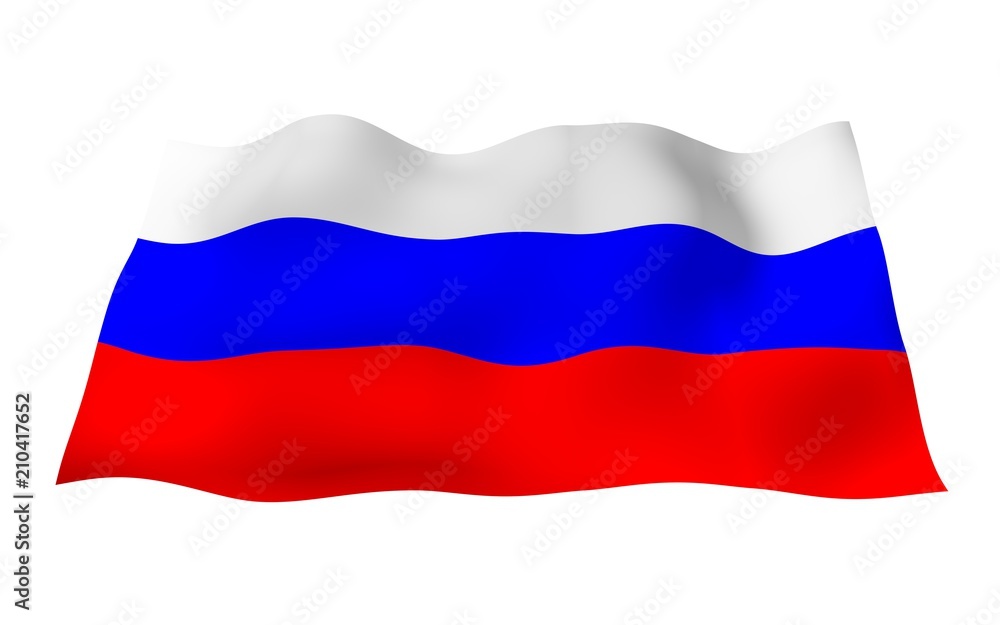 Waving flag of the Russian Federation. The National. State symbol of the Russia. 3D illustration Waving flag of the Russian Federation. The National. State symbol of the Russia. 3D illustration