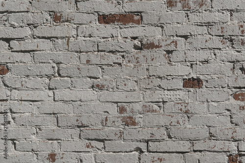 Weathered texture of stained old dark brown and red brick wall background