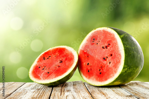 fresh watermelon and free space for your decoration. 