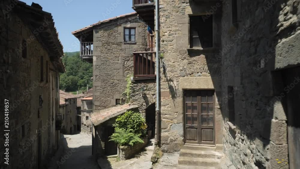 Streets in the medieval village of Rupit Catalonia Spain Streets in the medieval village of Rupit Catalonia Spain