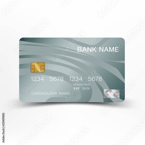 Credit card design. Mix silver with gray color. Vector illustration EPS10. 