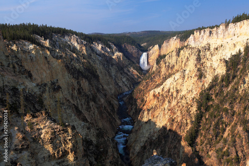 Artist Point Overlook of Great Falls and Grand Canyon in Yellowstone NP  USA 