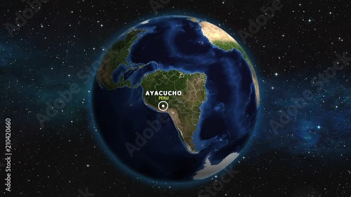 PERU AYACUCHO ZOOM IN FROM SPACE photo