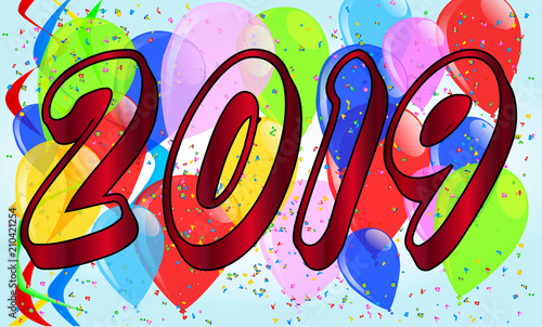 2019 Balloons and Confetti Party
