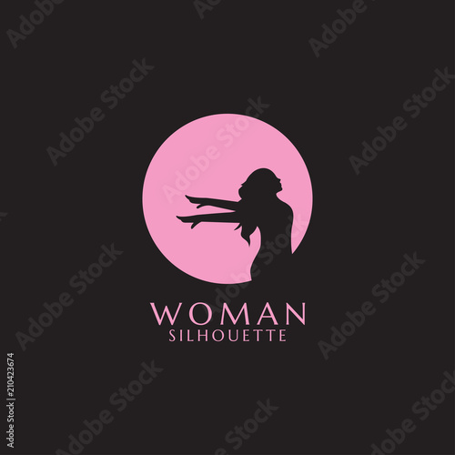 Pink woman silhouette