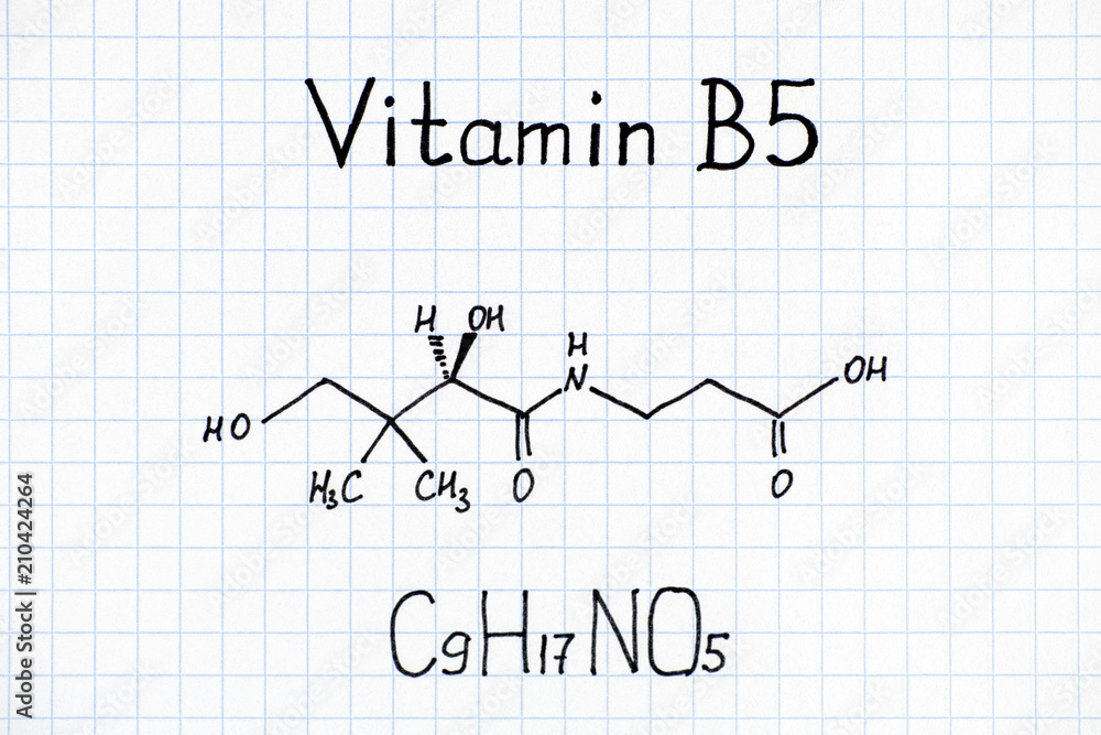 Chemical formula of Vitamin B5. Chemical formula of Vitamin B5.