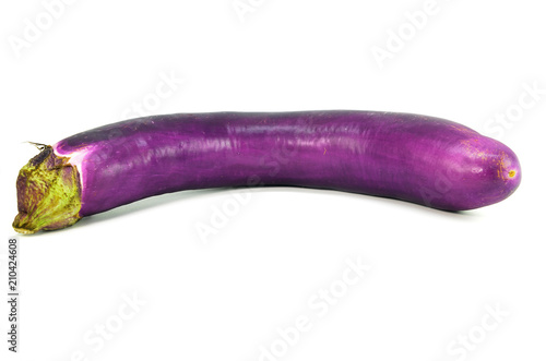 Wallpaper Mural One fresh eggplant with stem isolated Torontodigital.ca