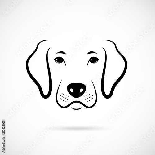 Portrait of Dog. Line art dog icon. Vector illustration.