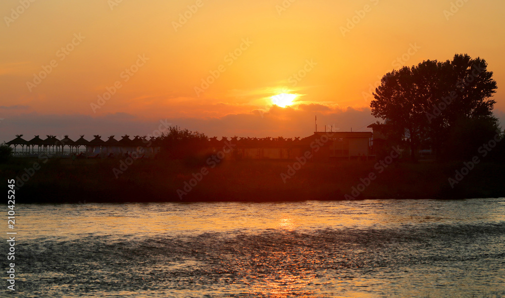 Photo landscape sunset at the sea