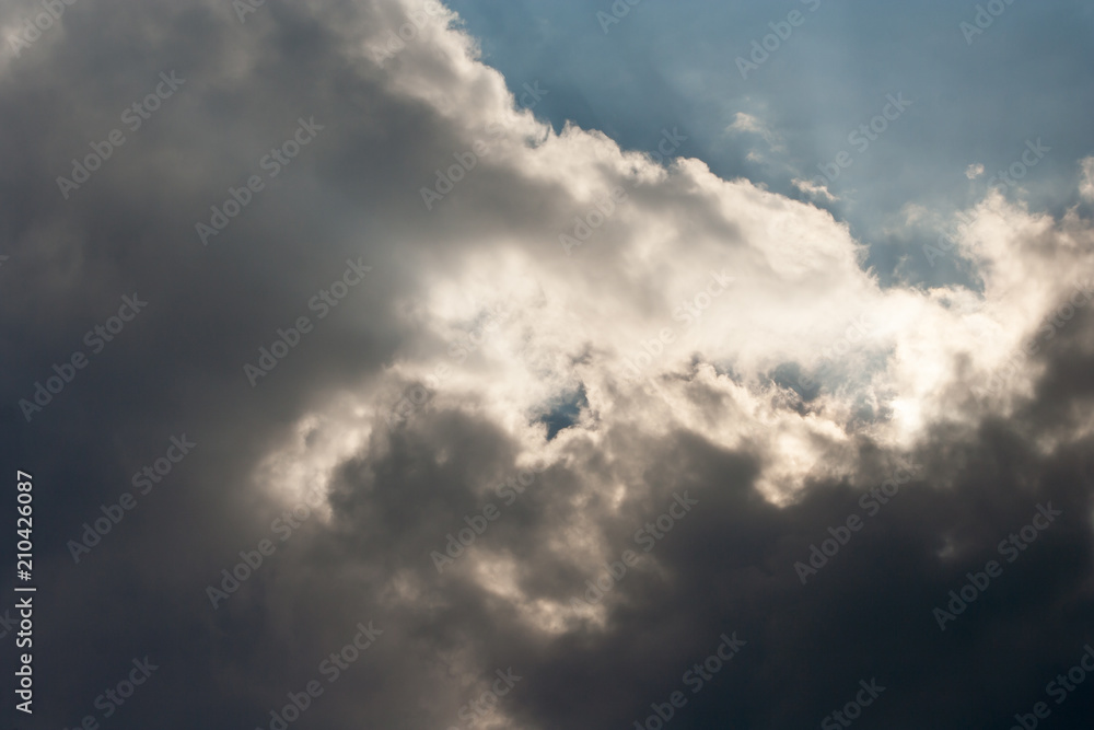 Gray dark clouds, dramatic scene background