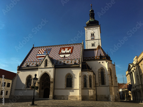 The Church of St Mark, Zagreb, Croatia. Built in the Late Gothic style.