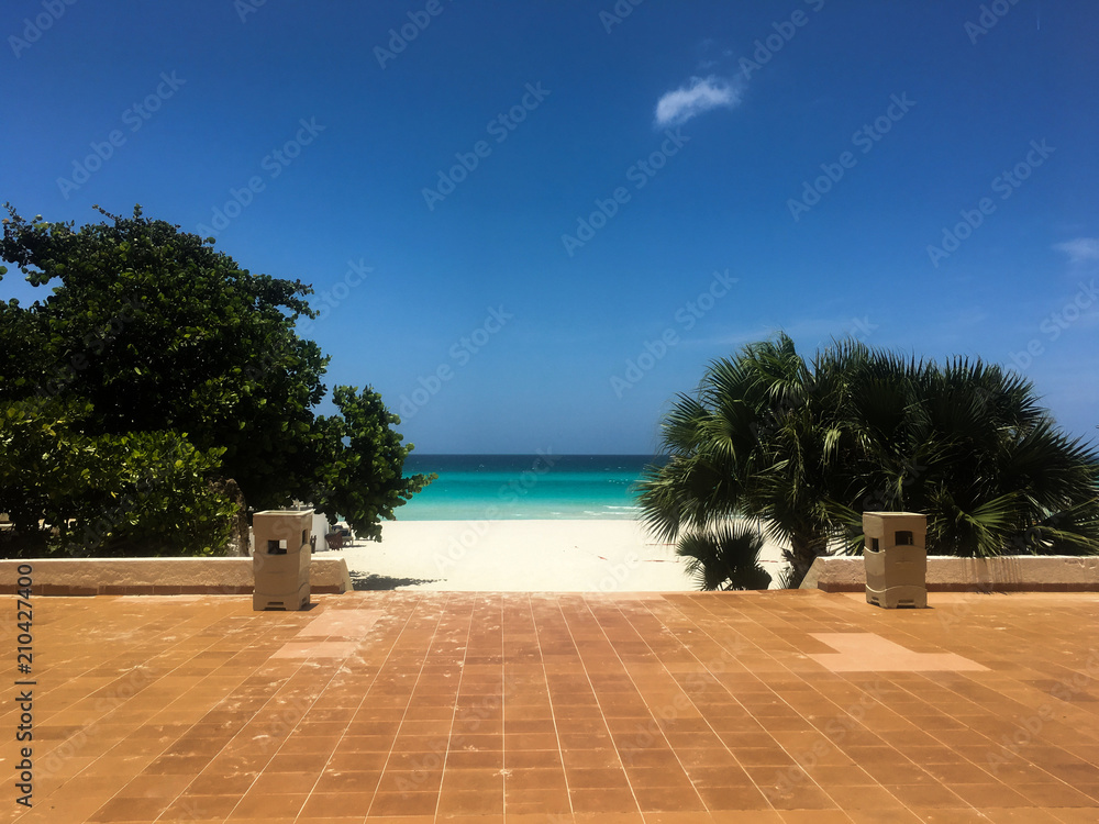 Fototapeta premium Beachfront patio in Varadero, Cuba
