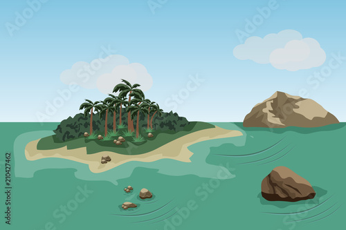 Sea landscape scene background