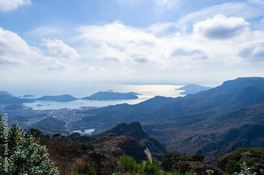 小豆島の寒霞渓からの景色（香川県、日本）