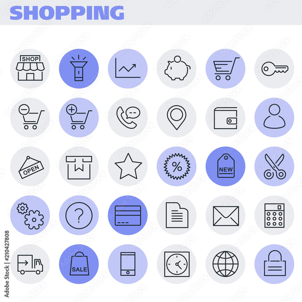 Inline Shopping Icons Collection Inline Shopping Icons Collection